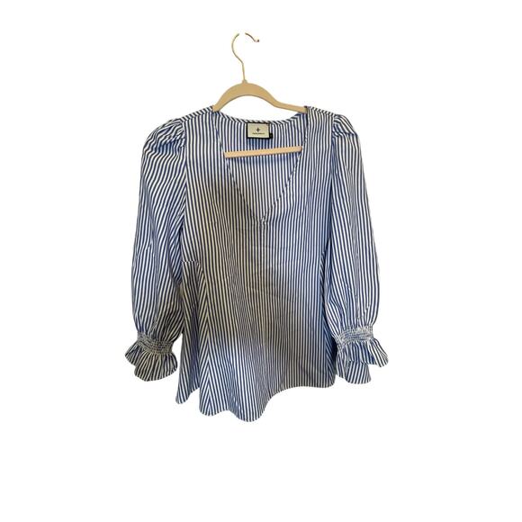 Tuckernuck Pomander Place Striped Mollie Blouse Preppy Nautical Sailor Chic S - Picture 4 of 7